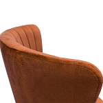 Барный стул со спинкой на 4-х деревянных ножках Оранжевый Велюр Ava Charm варинант исполнения - 2 | Loft Concept в Костроме