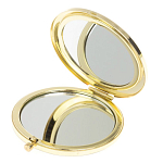 Зеркало карманное складное круглое из натурального камня Лазурит в подарочной упаковке Gold Stone Mirrors варинант исполнения - 3 | Loft Concept в Костроме