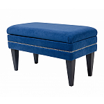 Мягкая банкетка на черных ножках с зоной для хранения Casket Blue варинант исполнения - 2 | Loft Concept в Костроме