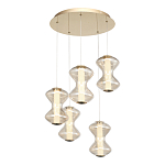 Люстра светодиодная с стеклянными волнообразными плафонами Amphora of Light варинант исполнения - 1 | Loft Concept в Костроме