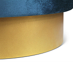 Пуф синий велюр на золотом металлическом основании Golden Belt варинант исполнения - 3 | Loft Concept в Костроме