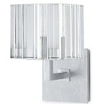 Бра серебряное с фактурным прозрачным абажуром Optical Crystal варинант исполнения - 3 | Loft Concept в Костроме