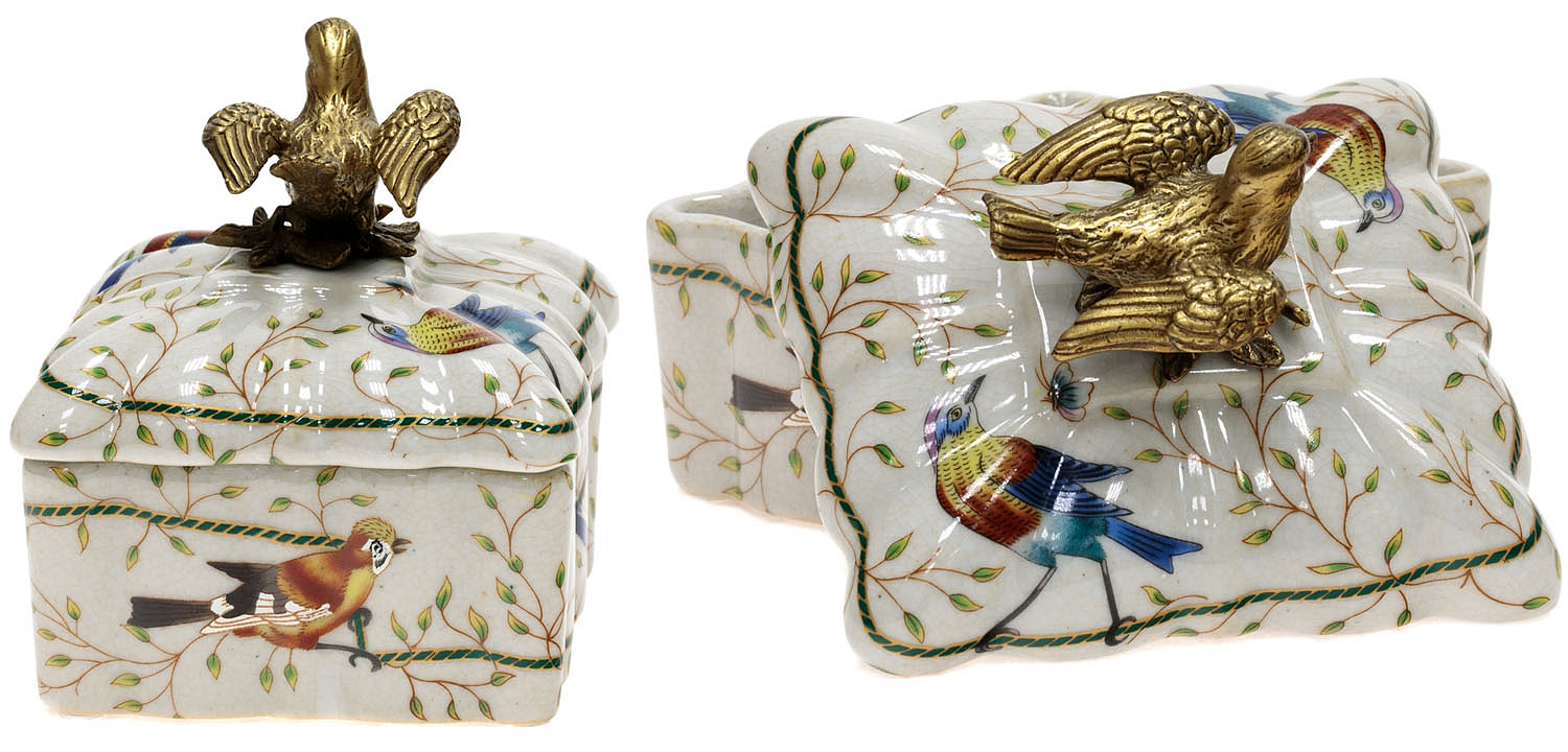 Шкатулка Bronze and Color Birds Box Square Шкатулка Bronze and Color Birds Box Square - Loft-Concept в Костроме