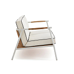 Садовый 2-х местный диван с подлокотниками из тика White варинант исполнения - 3 | Loft Concept в Костроме