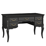 Стол рабочий черный из массива бука с 5-ю ящиками Black Provence варинант исполнения - 1 | Loft Concept в Костроме