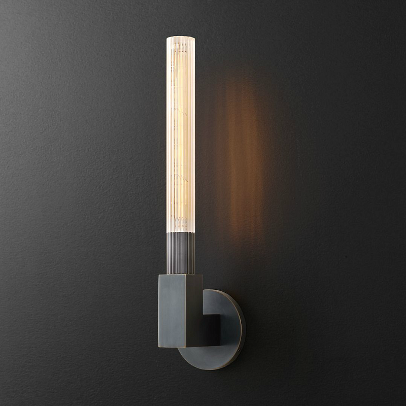 Бра RH CANNELLE wall lamp SINGLE Sconces Black Черный Прозрачное Стекло в Костроме | Loft Concept 
