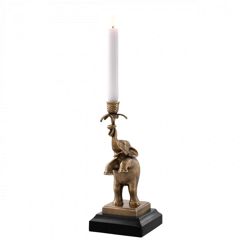 Подсвечник Eichholtz Candle Holder Nairobi Латунь Античная полированная Черный Подсвечник Eichholtz Candle Holder Nairobi Латунь Античная полированная Черный в Костроме | Loft Concept