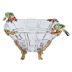 Чаша из прозрачного стекла на бронзовых ножках с фигурками попугаев Eden Garden варинант исполнения - 1 | Loft Concept в Костроме