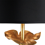 Настольная лампа с цветком на основании и черным абажуром Fluttering Leaf варинант исполнения - 1 | Loft Concept в Костроме