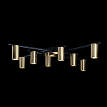 Потолочный светильник с 8-ю цилиндрическими плафонами цвета латунь TRIBES CHANDELIER варинант исполнения - 3 | Loft Concept в Костроме