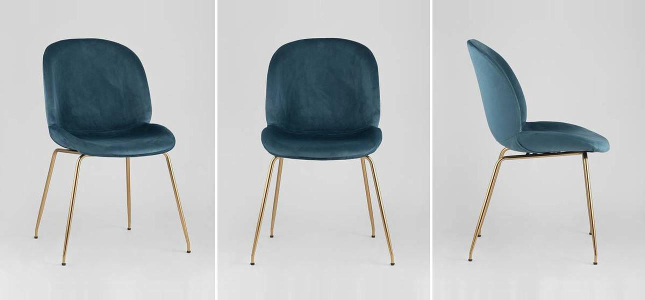 Стул Маренго Синий Велюр Vendramin Chair Стул Маренго Синий Велюр Vendramin Chair - Loft-Concept в Костроме