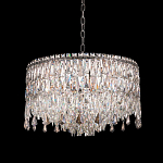 Люстра круглая с хрустальными подвесками на серебряном каркасе Roul Crystal Light варинант исполнения - 2 | Loft Concept в Костроме