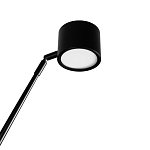 Торшер с изогнутой черной металлической стойкой и цилиндрическим плафоном Davide Groppi варинант исполнения - 4 | Loft Concept в Костроме