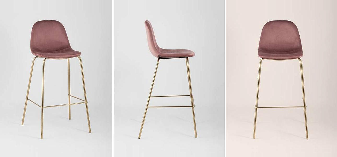 Барный Стул Archie Chair Пыльно-Розовый Велюр Барный Стул Archie Chair Пыльно-Розовый Велюр - Loft-Concept в Костроме