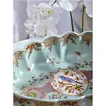 Чаша из голубого фарфора на бронзовых ножках с рисунком цветов и фигурками стрекоз Blue Garden варинант исполнения - 7 | Loft Concept в Костроме