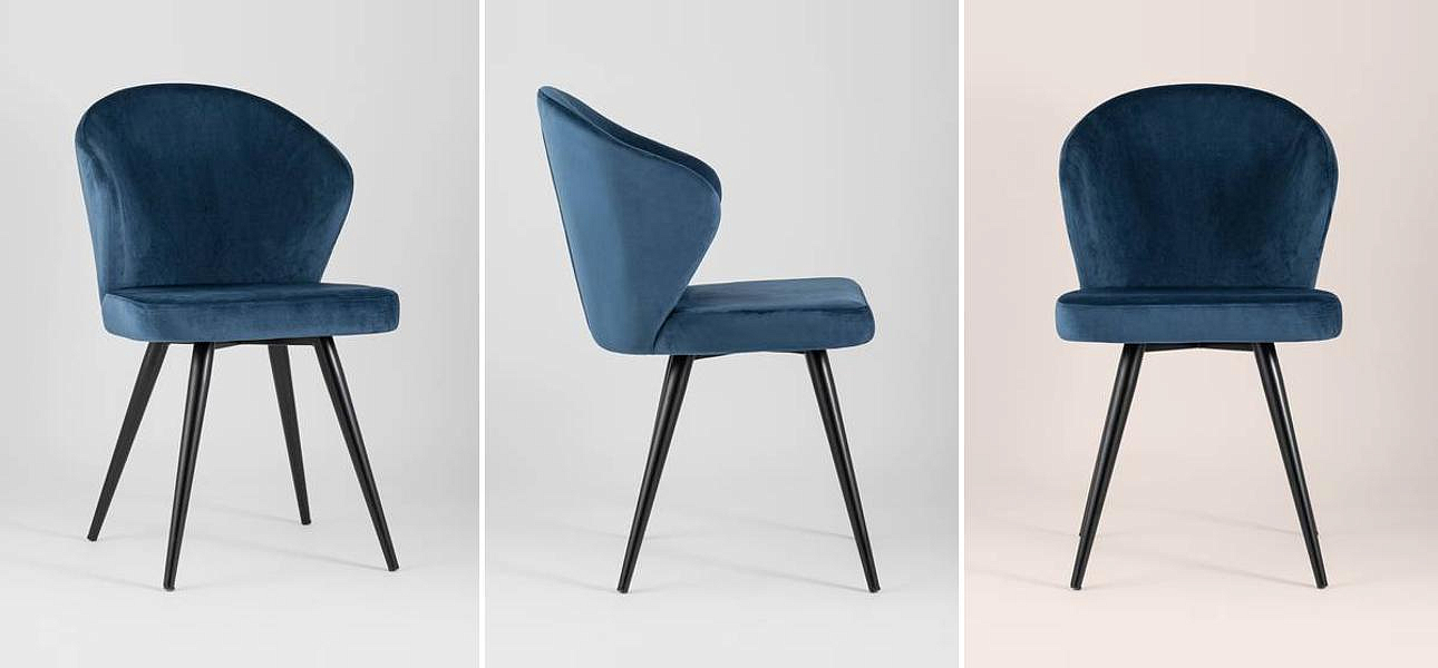 Стул Синий Бархат Volante Chair Стул Синий Бархат Volante Chair - Loft-Concept в Костроме