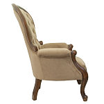 Кресло с мягкой обивкой из светло-коричневого велюра на 4-х деревянных ножках Evelyn Classical Armchair варинант исполнения - 1 | Loft Concept в Костроме
