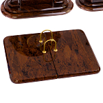 Настольный письменный набор с часами из природного камня обсидиана  Contract Extended варинант исполнения - 2 | Loft Concept в Костроме