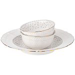 Обеденный сервиз белого цвета из фарфора на 6 персон 23 предмета Floral Charm варинант исполнения - 6 | Loft Concept в Костроме