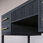 Большой Рабочий стол Primo с 5 выдвижными ящиками Черный дуб варинант исполнения - 5 | Loft Concept в Костроме