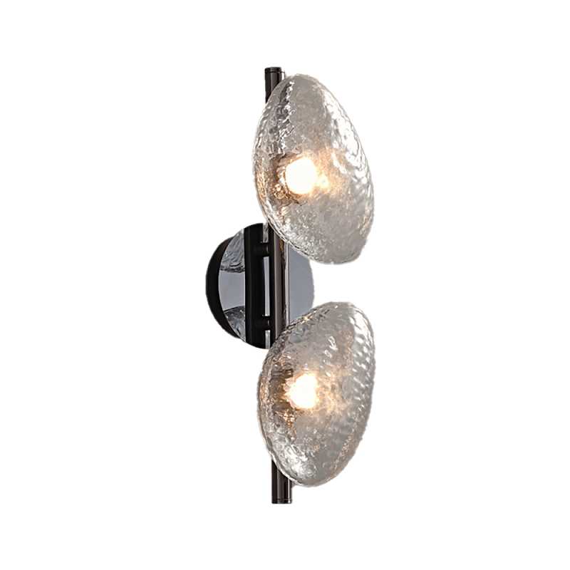 Бра LINDIS FROST LONG WALL 2 лампы Прозрачное стекло Прозрачный (Transparent) Черный в Костроме | Loft Concept 