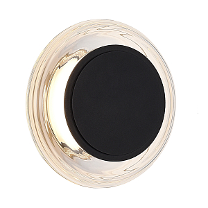 Бра круглое черный/прозрачный Plumpness LED 7