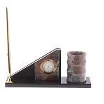 Настольный письменный набор из яшмы с часами Manager Organizer варинант исполнения - 1 | Loft Concept в Костроме