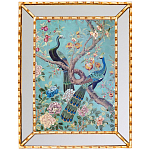 Постер в зеркальной раме в стиле шинуазри Chinoiserie Imperial Garden Peacocks on a Tree Poster варинант исполнения - 2 | Loft Concept в Костроме