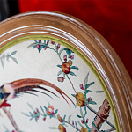 Стул из массива бука бежевый с изображением птиц и цветов Beige Green Chinoiserie Peach Garden Chair варинант исполнения - 3 | Loft Concept в Костроме