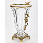 Ваза из прозрачного стекла с бронзовой вставкой в виде цветущей ветви Eden Garden porcelain and bronze варинант исполнения - 2 | Loft Concept в Костроме