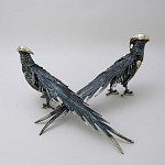 Статуэтка бронзовая пара Фазаны синие Bronze Birds варинант исполнения - 3 | Loft Concept в Костроме