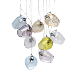 Люстра каскадная с 9-ю разноцветными стеклянными плафонами Kaleido варинант исполнения - 1 | Loft Concept в Костроме