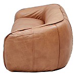 Трехместный диван с кожаной обивкой коричневый Coste Leather Sofa варинант исполнения - 4 | Loft Concept в Костроме