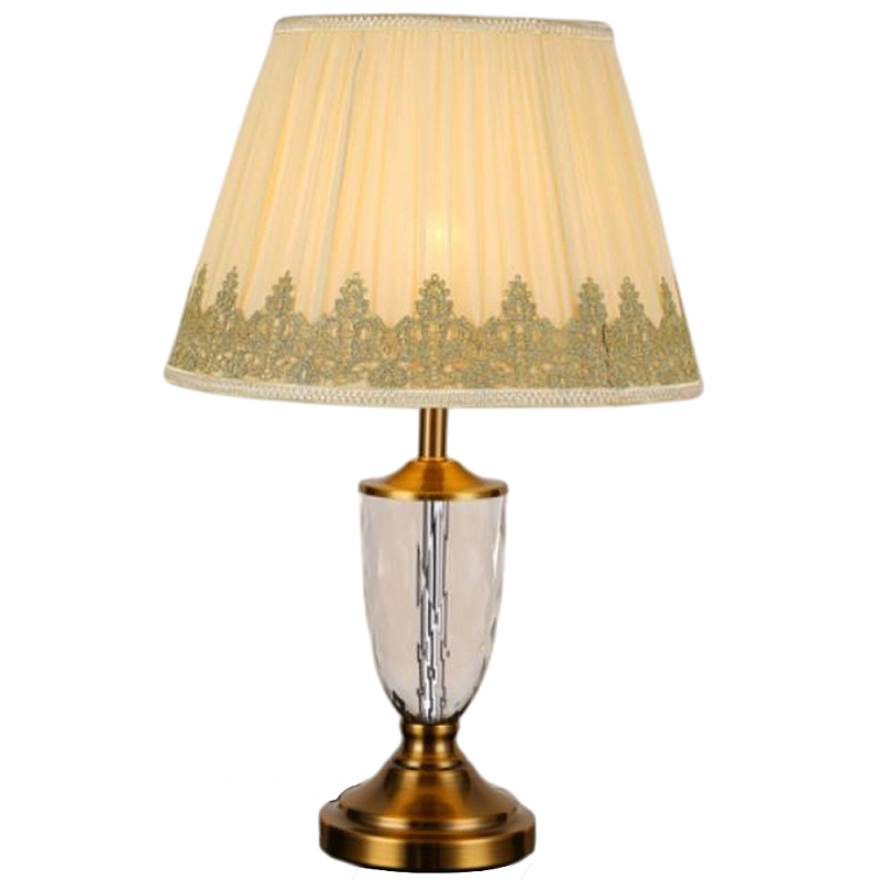 Настольная лампа с бронзовым основанием и бежевым тканевым абажуром Endorphy Бронза Бежевый в Костроме | Loft Concept 