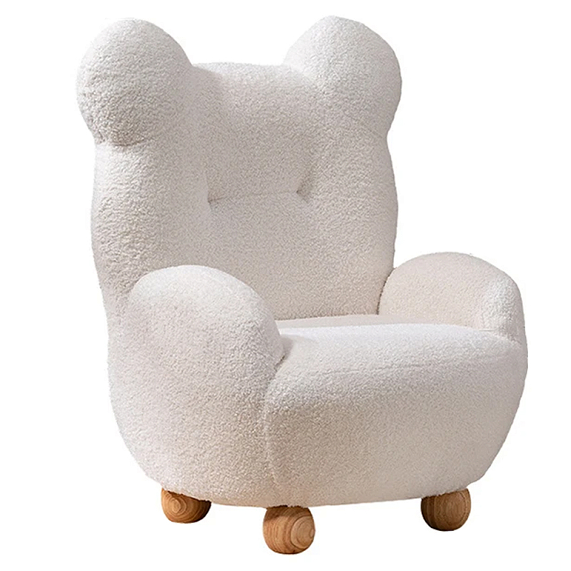 Кресло мягкое для детской Мишка Velvet Armchair Bear Белый Древесина Кресло мягкое для детской Мишка Velvet Armchair Bear Белый Древесина в Костроме | Loft Concept