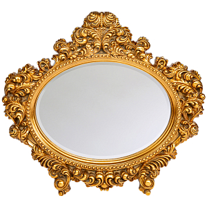 Зеркало настенное золотое с ажурным резным орнаментом Classic Ornament Mirror