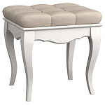 Пуф из массива бука с бежевой обивкой из велюра White Provence варинант исполнения - 1 | Loft Concept в Костроме