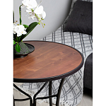 Столик приставной с круглой столешницей на металлическом черном основании Scenical Table варинант исполнения - 3 | Loft Concept в Костроме