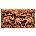 Панно из дерева слоны Panel With Animals варинант исполнения - 1 | Loft Concept в Костроме