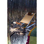 Дизайнерское кресло на металлическом каркасе с подставкой для ног Poltronova Mies Armchair варинант исполнения - 9 | Loft Concept в Костроме