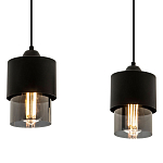 Подвесной светильник с 2-мя плафонами из дымчатого стекла Volta Flos Duo Hanging Lamp варинант исполнения - 2 | Loft Concept в Костроме