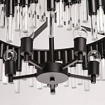 Люстра круглая из матового черного металла с подвесками из прозрачных стеклянных трубок Noir Tubes варинант исполнения - 10 | Loft Concept в Костроме