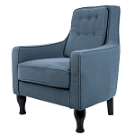 Кресло с мягкой обивкой из льна на 4-х ножках из массива березы Scarlett Armchair blue варинант исполнения - 2 | Loft Concept в Костроме