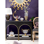 Чаша из прозрачного стекла на бронзовой подставке в виде павлина с рельефным хвостом Eden Garden варинант исполнения - 6 | Loft Concept в Костроме