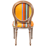 Стул бежевый в разноцветную полоску из натурального бука с изображением птиц и цветов Blooming Birds Colorful Stripes Chair варинант исполнения - 3 | Loft Concept в Костроме