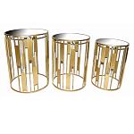 Набор из 3-х столов из металла Brass Symphony варинант исполнения - 1 | Loft Concept в Костроме