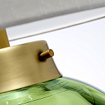 Настольная лампа с шарообразным прозрачным основанием из цветного переработанного стекла и белым цилиндрическим абажуром Elstead Lighting варинант исполнения - 2 | Loft Concept в Костроме