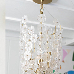 Подвесной светильник декорированный цветами из стекла Lightness of Flowers варинант исполнения - 6 | Loft Concept в Костроме