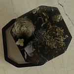 Шкатулка из эпоксидной смолы с цветами черная Epoxy Resin Square Box Black варинант исполнения - 4 | Loft Concept в Костроме