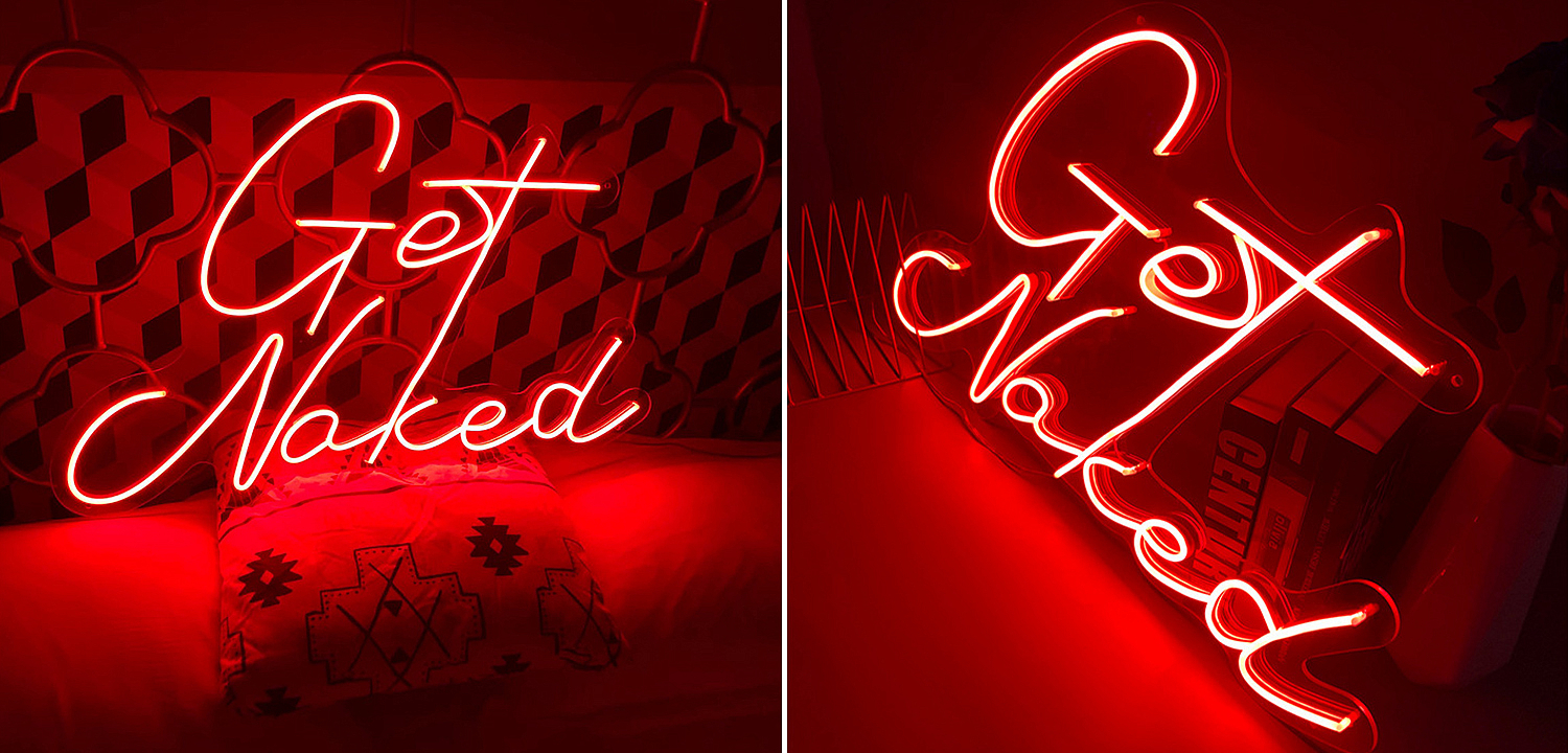 Неоновая настенная лампа Get Naked Neon Wall Lamp Неоновая настенная лампа Get Naked Neon Wall Lamp - Loft-Concept в Костроме